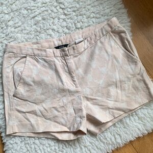 J. Crew Women's Linen Shorts, Light Pink Pattern size 0